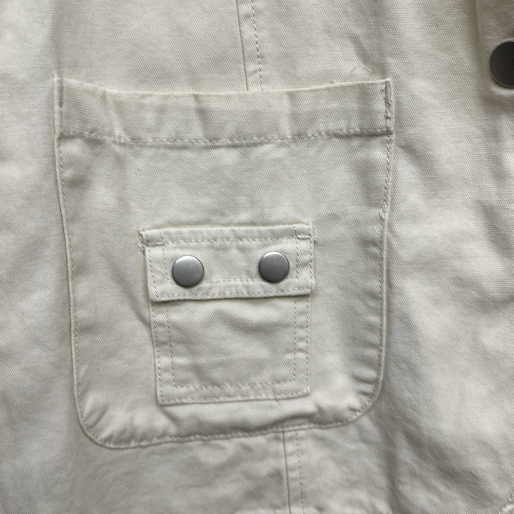 CURVE APPEAL Cream Cotton Soft Denim-Like Jacket Women’s Size Small - Picture 5 of 8